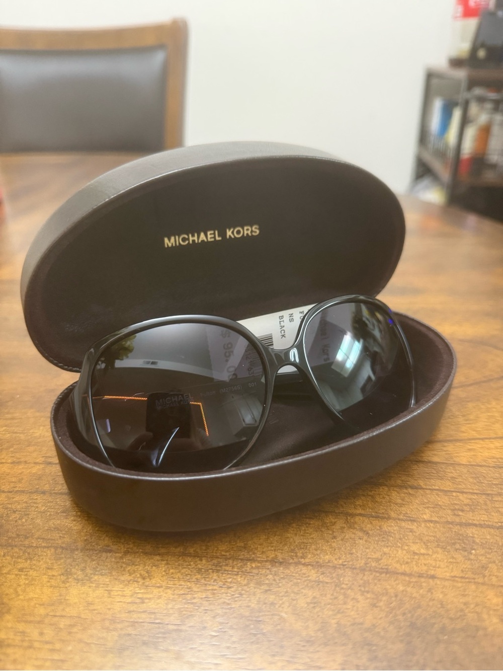Michael Kors Fulton M2756S 001 Black Oversized Sunglasses w/ Case & Cloth